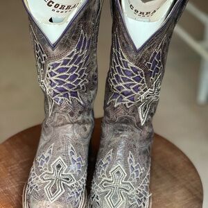 Corral Purple and Brown Heeled Boots